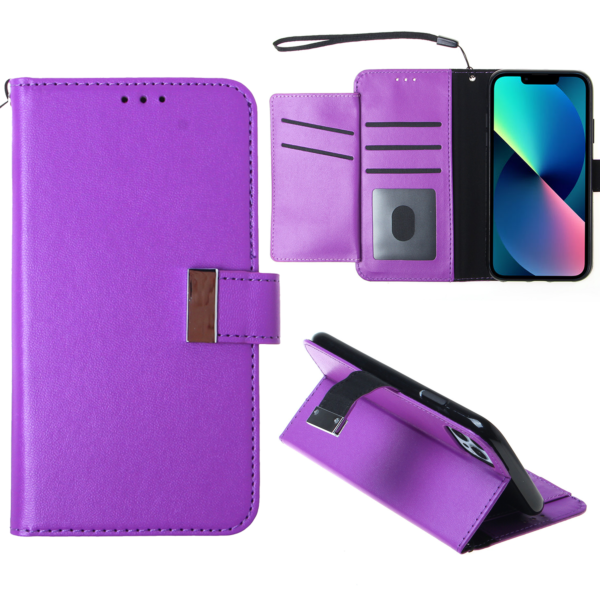 iPhone 15 Pro Max Elegant Leather Wallet Case w/Wristlet Strap