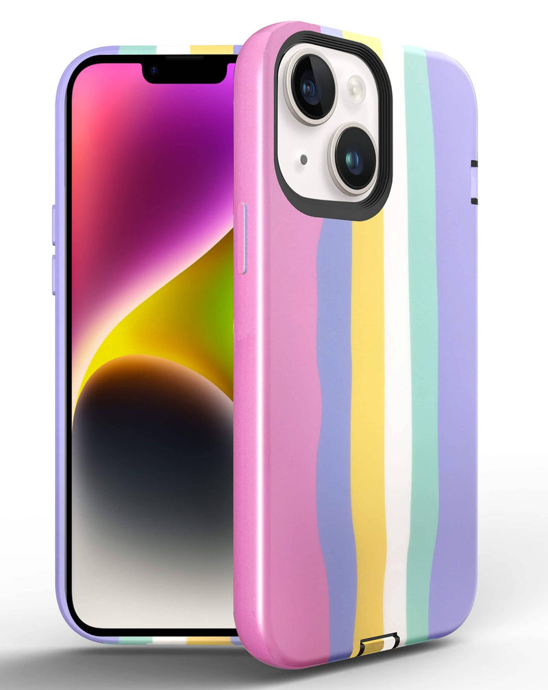 iPhone 16e Thinner Heavy Duty Rainbow Case – Slim Drop Protection