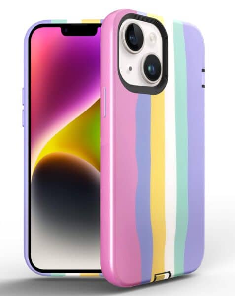iPhone 14 / 13 Thinner Heavy Duty Rainbow Cases