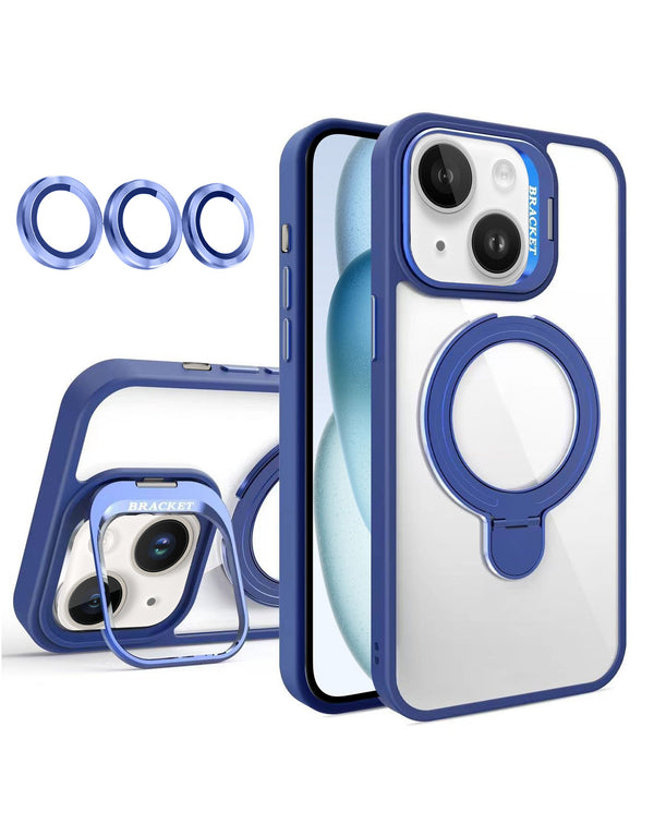 iPhone 16e Magnetic Clear Case – 2 Kickstand + Camera Lens Cover
