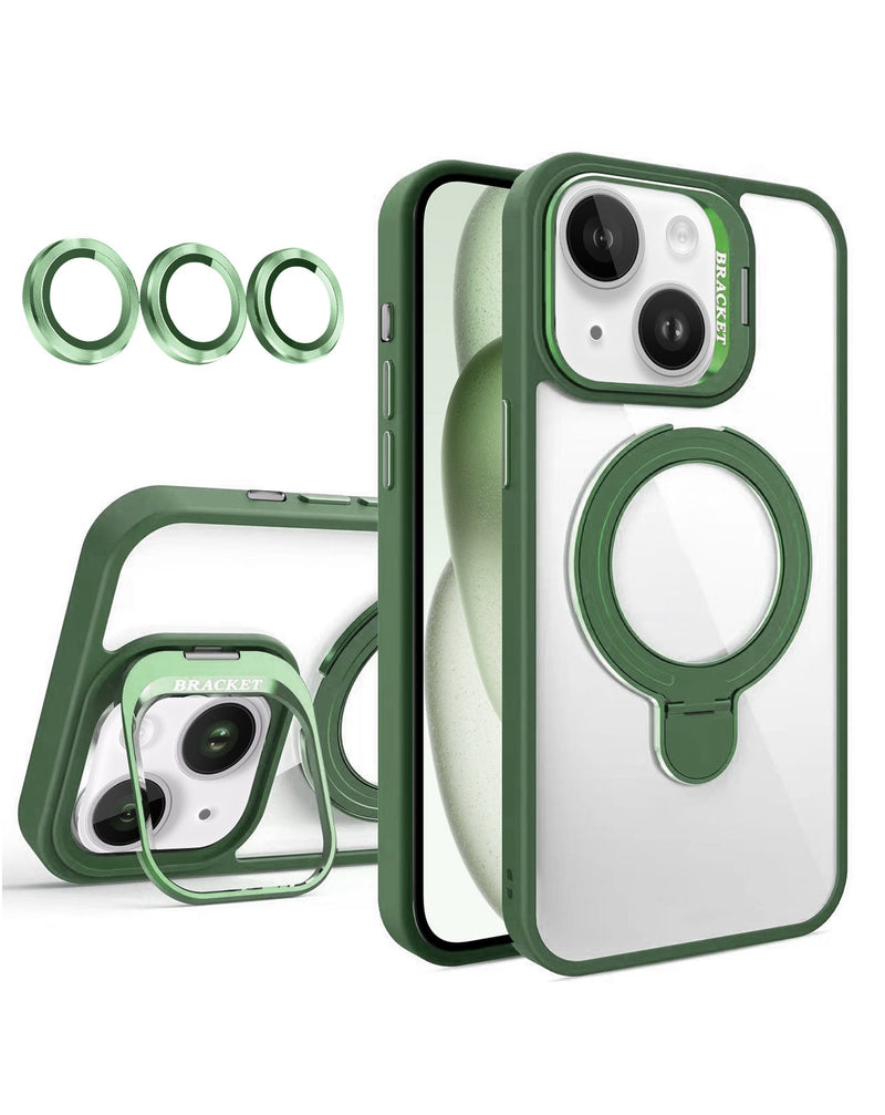 iPhone 16e Magnetic Clear Case – 2 Kickstand + Camera Lens Cover