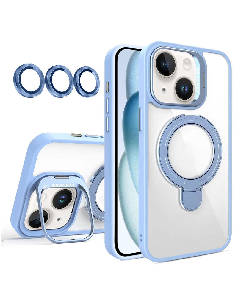iPhone 16e Magnetic Clear Case – 2 Kickstand + Camera Lens Cover