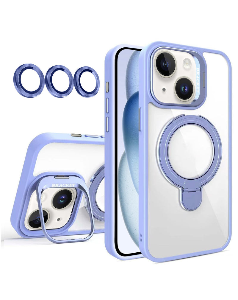 iPhone 16e Magnetic Clear Case – 2 Kickstand + Camera Lens Cover