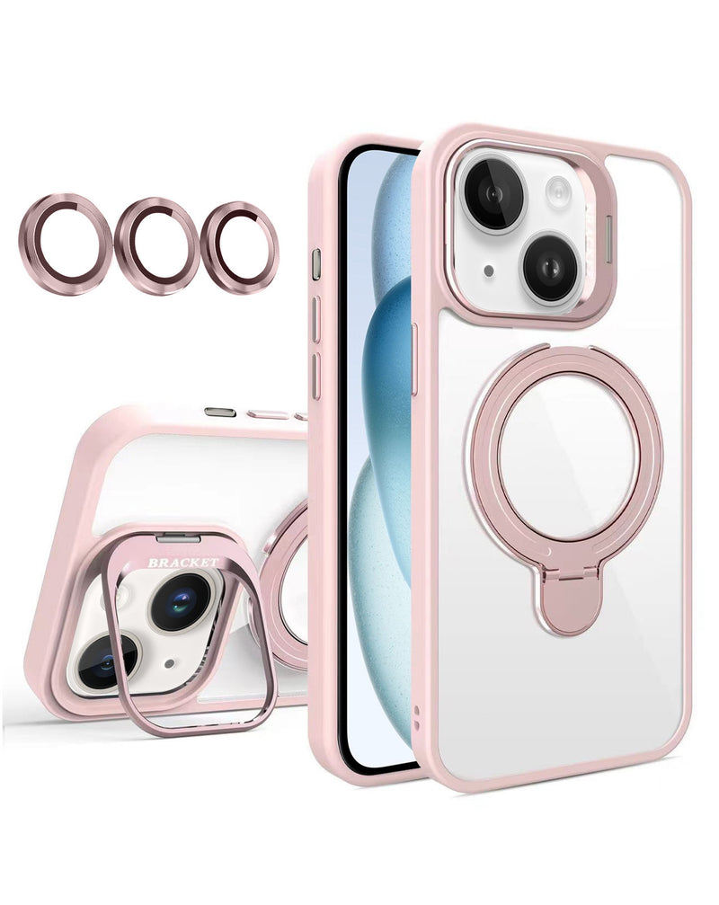 iPhone 16e Magnetic Clear Case – 2 Kickstand + Camera Lens Cover