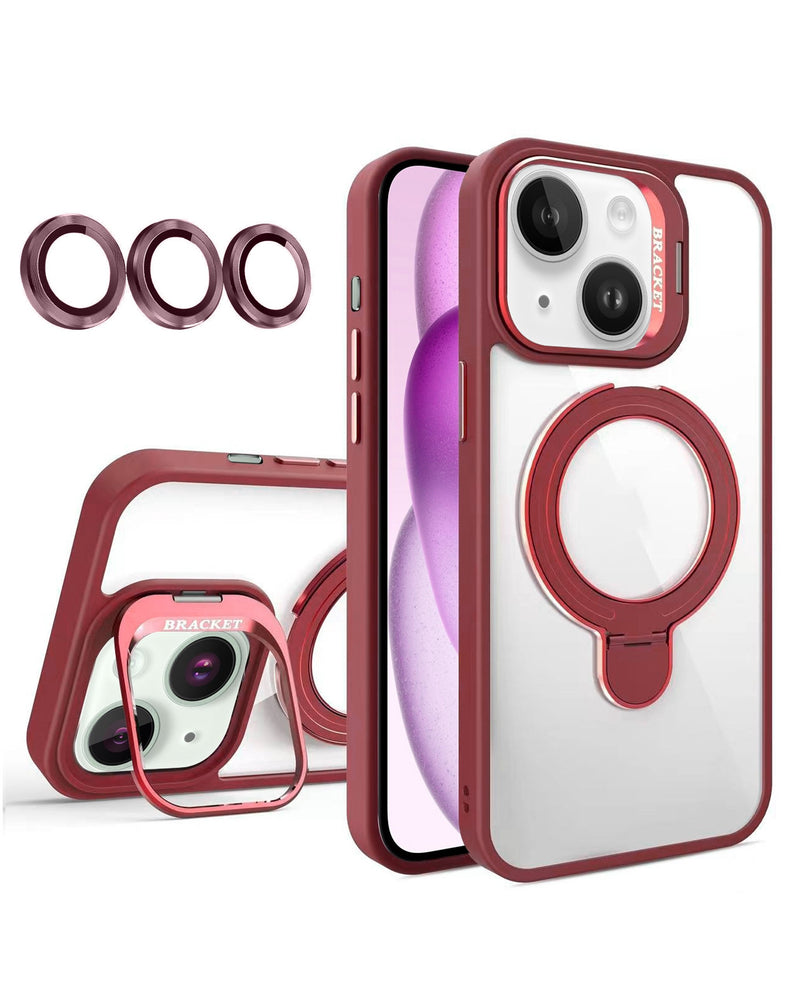 iPhone 16e Magnetic Clear Case – 2 Kickstand + Camera Lens Cover