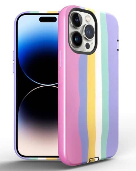 iPhone 14 Pro Thinner Heavy Duty Rainbow Case