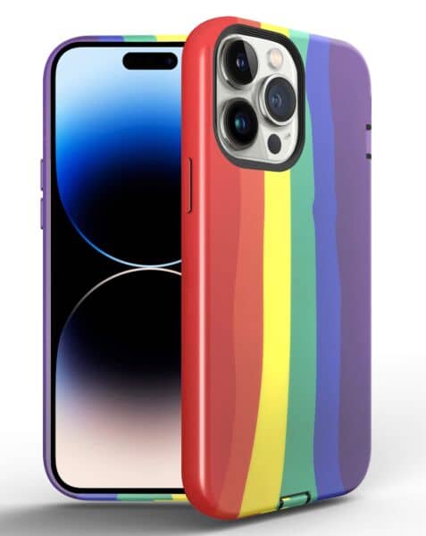 iPhone 14 Pro Thinner Heavy Duty Rainbow Case