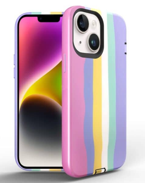 iPhone 14 Plus Thinner Heavy Duty Rainbow Case