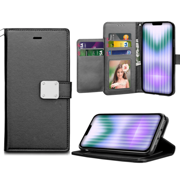 iPhone 15 Plus Elegant Leather Wallet Case