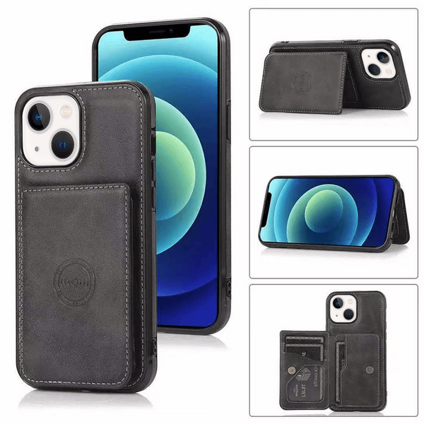 iPhone 16e Leather Wallet Case – Pocket Card Holder Protection
