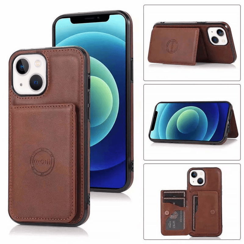 iPhone 16e Leather Wallet Case – Pocket Card Holder Protection
