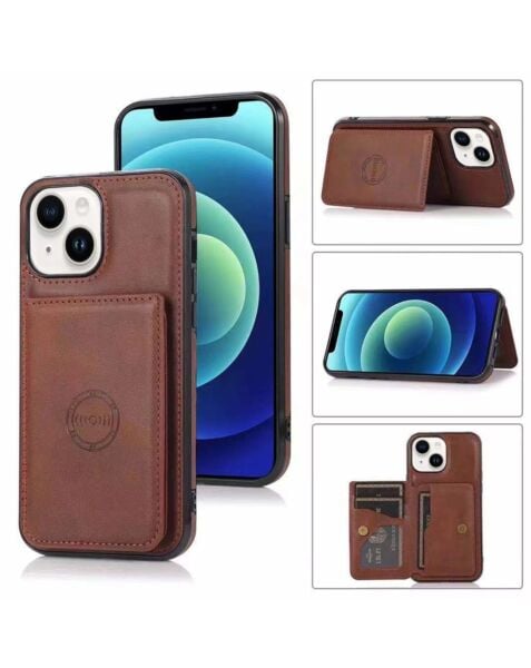 iPhone 15 Plus Leather Pocket Wallet Case