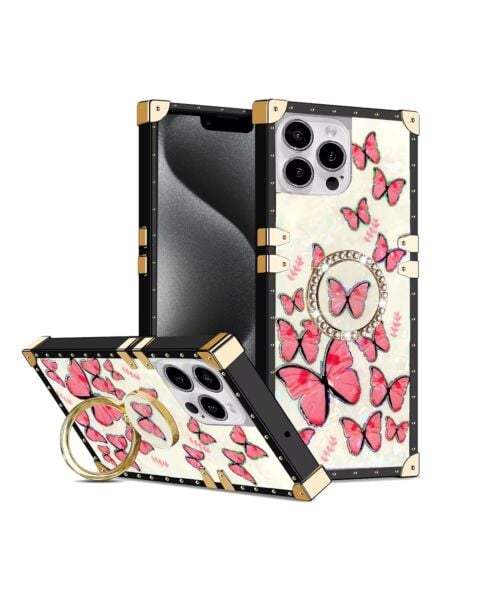 iPhone 15 Pro Butterfly Design Square Case w/ Ring