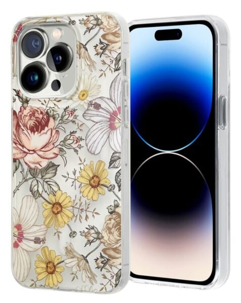 iPhone 15 Pro Flowers Design Wireless Charging Case