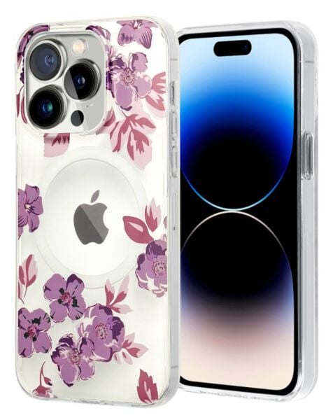 iPhone 15 Pro Flowers Design Wireless Charging Case