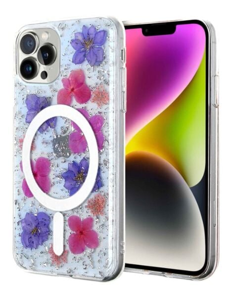 iPhone 15 Pro Wireless Charger Real Flower Case