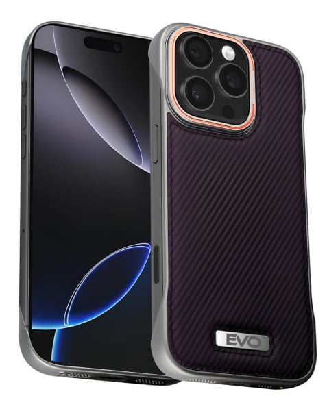 iPhone 16 Pro EVO Carbon Design Leather Slim Case