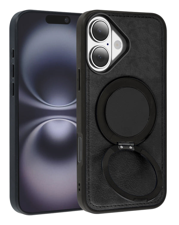 iPhone 17 Cases Slim Leather Case with Wireless Charging Kickstand
