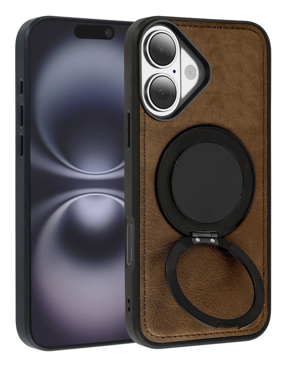 iPhone 17 Cases Slim Leather Case with Wireless Charging Kickstand