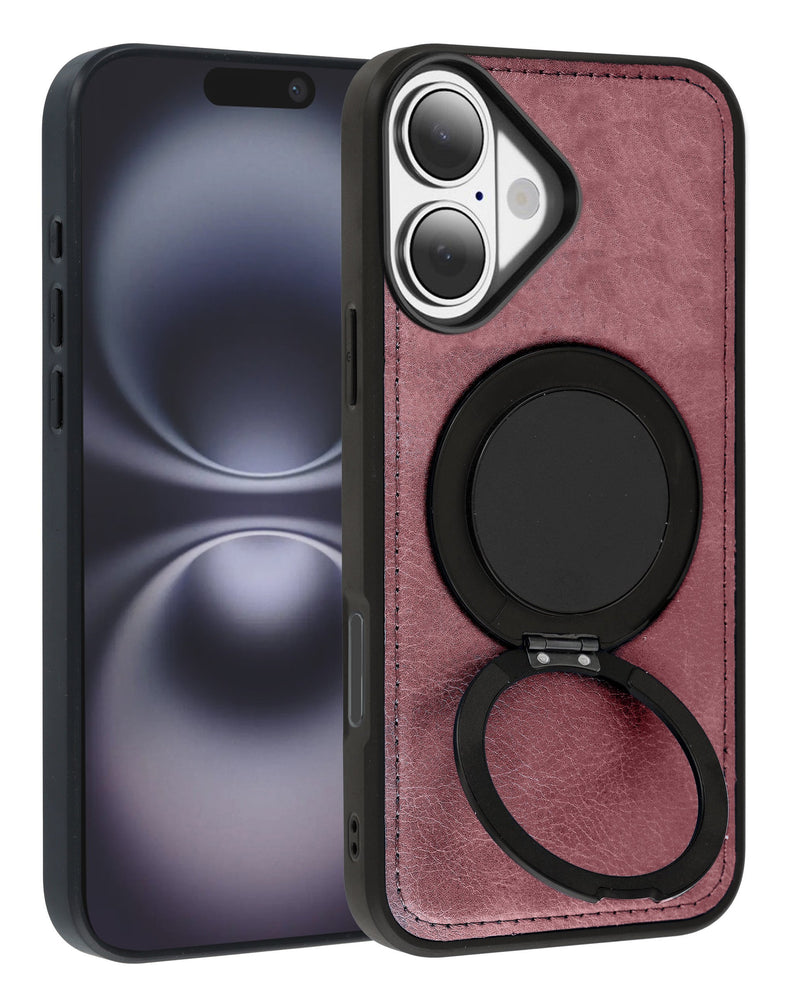 iPhone 17 Cases Slim Leather Case with Wireless Charging Kickstand