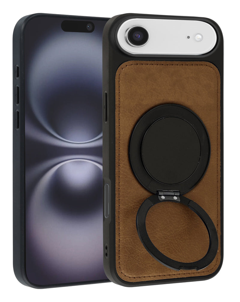 iPhone 17 Air Slim Leather Case w/ Wireless Charging Kickstand