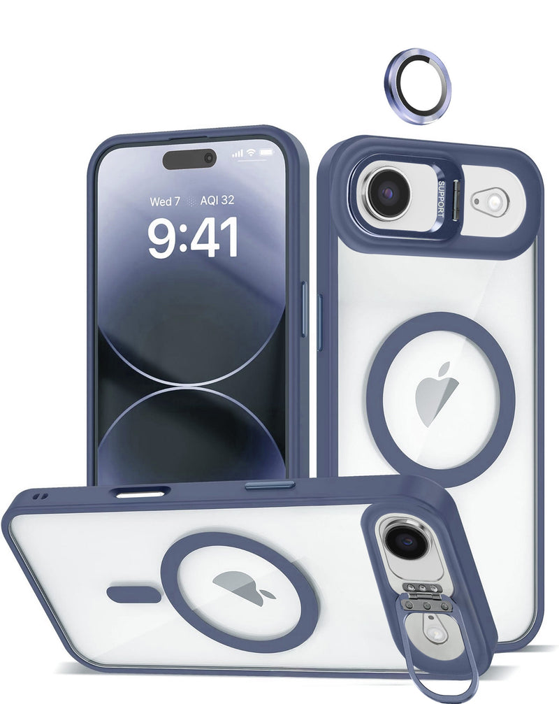 iPhone Air Thin Magnetic Clear Case w/ Camera Stand & Camera Cover