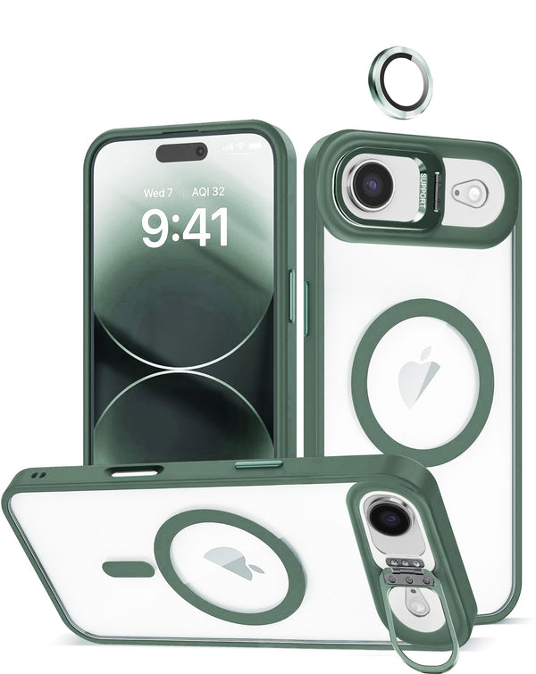 iPhone Air Thin Magnetic Clear Case w/ Camera Stand & Camera Cover