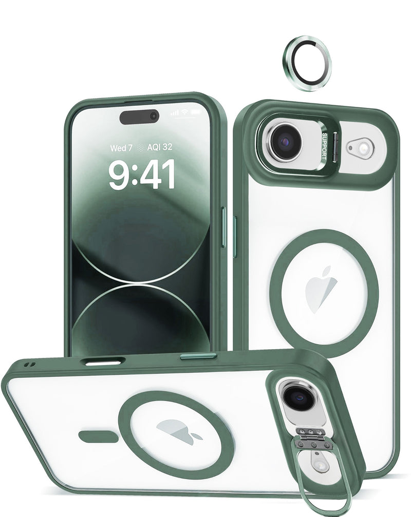 iPhone Air Thin Magnetic Clear Case w/ Camera Stand & Camera Cover