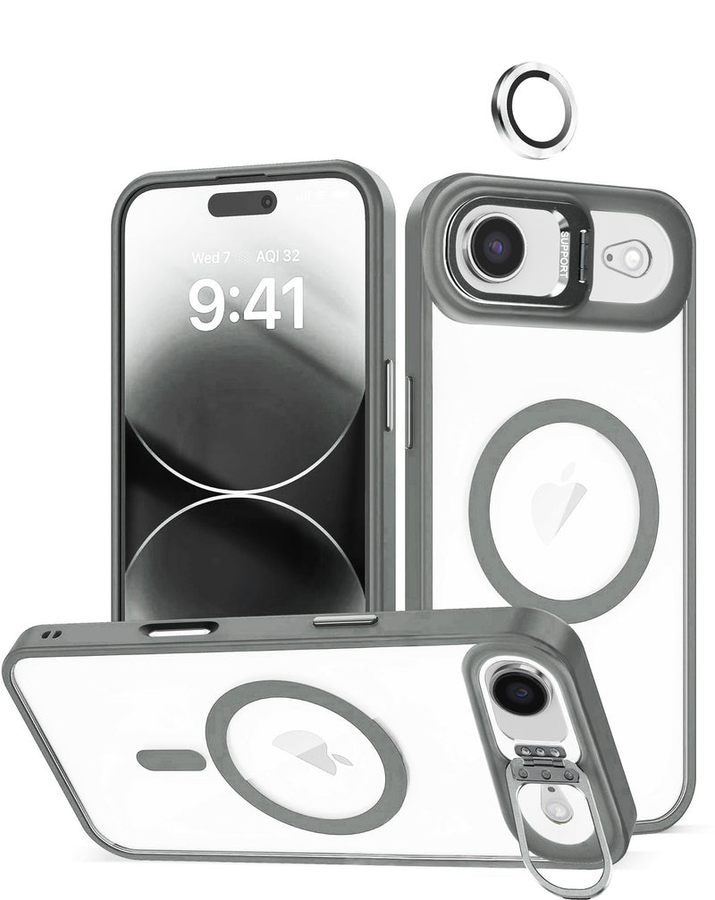 iPhone Air Thin Magnetic Clear Case w/ Camera Stand & Camera Cover