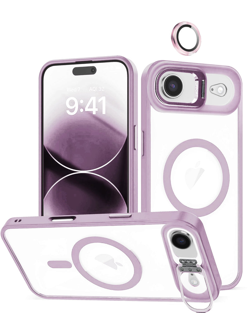 iPhone Air Thin Magnetic Clear Case w/ Camera Stand & Camera Cover