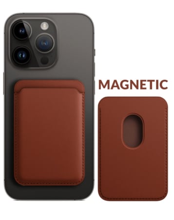 Leather Magnetic Card Wallet Holder for iPhone