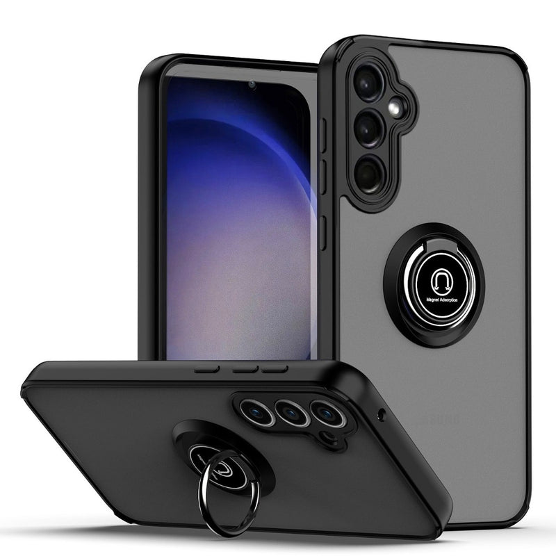 Galaxy S24 Plus Hard PC Rear / Soft TPU Colorful Border Case with I - ring Holder - Banana Cellular Solutions