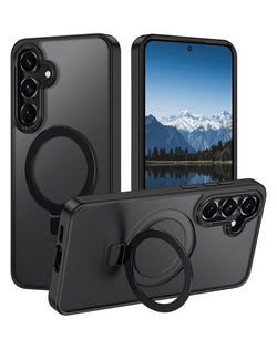 Carbon Wireless Charging Case with Ring Stand for Galaxy S25 Plus (Only Ground Shipping)
