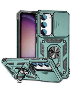 Dual Layers Hybrid Case with Metal Ring And Camera Protector for Galaxy S25 Plus / S24 Plus