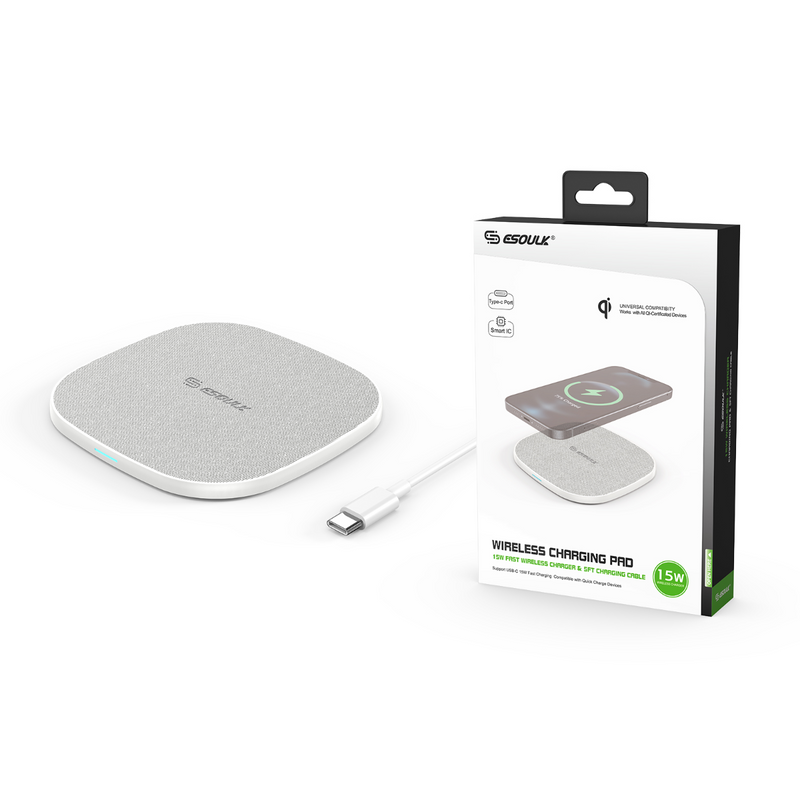 Esoulk QI Wireless Charger (15W) (WHITE) (Only Ground Shipping)