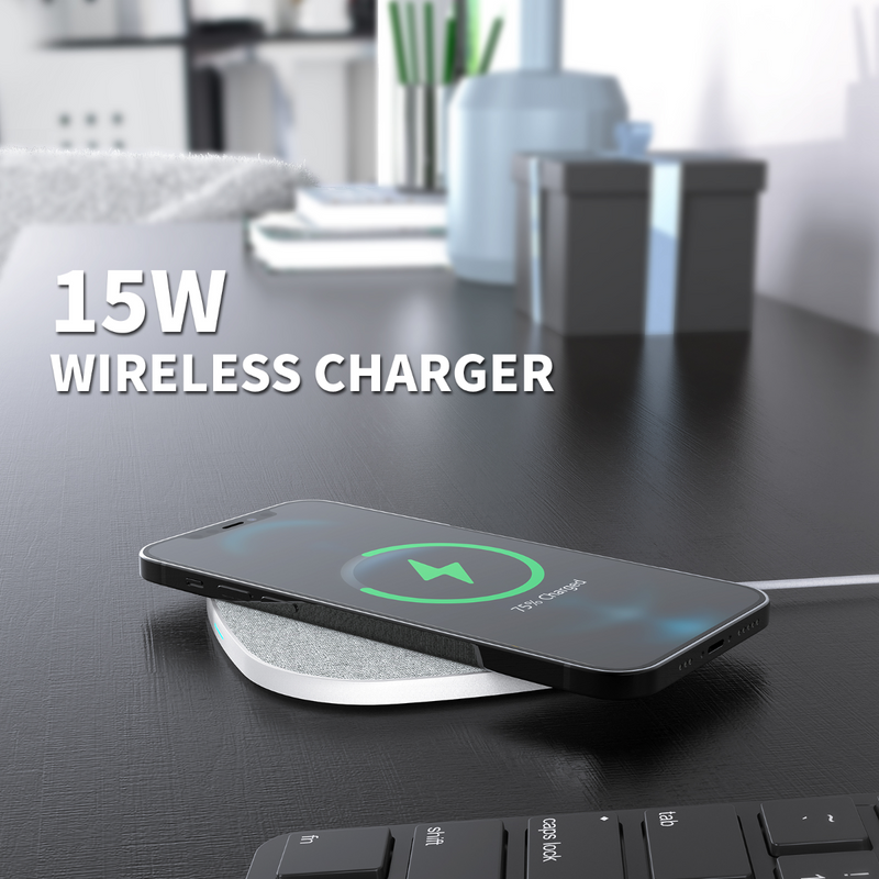 Esoulk QI Wireless Charger (15W) (WHITE) (Only Ground Shipping)