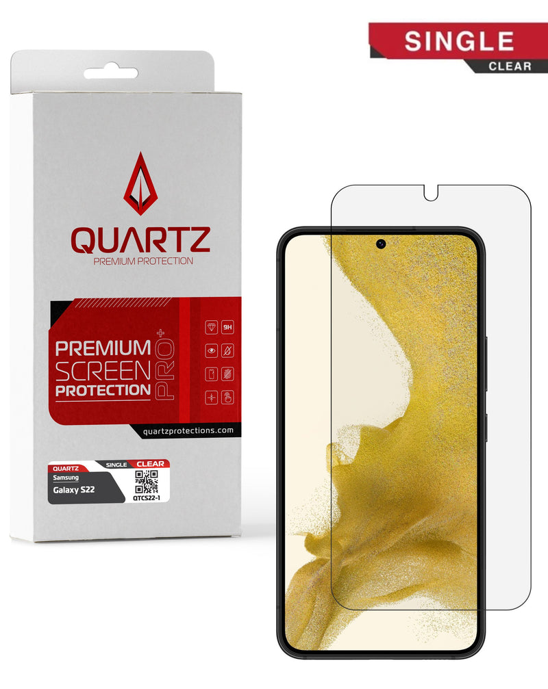 QUARTZ Clear Tempered Glass for Galaxy S22 (Single Pack)