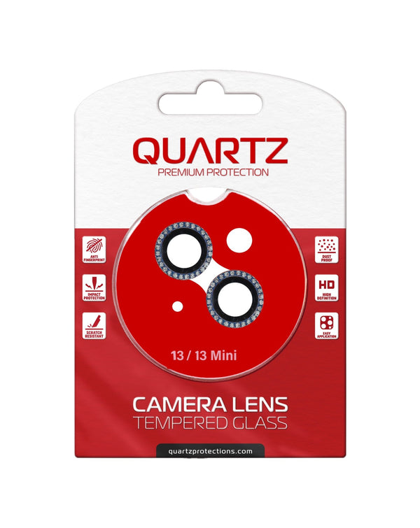 QUARTZ HD Tempered Diamonds Metal Ring for iPhone 13 / 13 Mini Back Camera (BLUE) - Banana Cellular Solutions