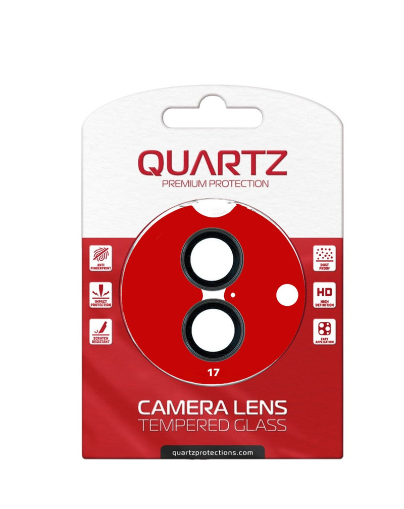 QUARTZ HD Tempered Glass with Metal Ring for iPhone 17 Back Camera (BLACK) - Banana Cellular Solutions