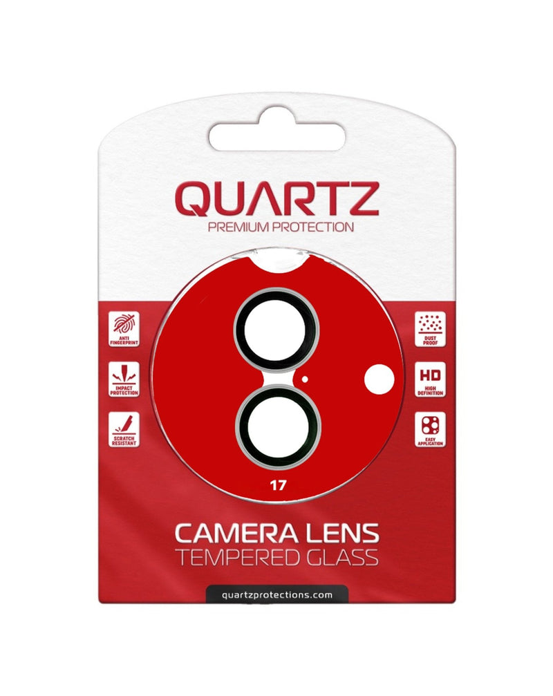 QUARTZ HD Tempered Glass with Metal Ring for iPhone 17 Back Camera (SILVER) - Banana Cellular Solutions