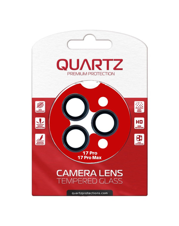 QUARTZ HD Tempered Glass with Metal Ring for iPhone 17 Pro / 17 Pro Max Back Camera