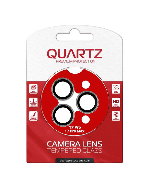 QUARTZ HD Tempered Glass with Metal Ring for iPhone 17 Pro / 17 Pro Max Back Camera