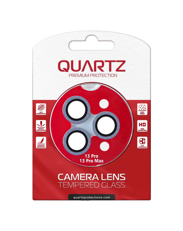 QUARTZ HD Tempered Glass (BLUE) with Glitter Diamond Camera Lens for iPhone 13 Pro Max / 13 Pro Back Camera - Banana Cellular Solutions