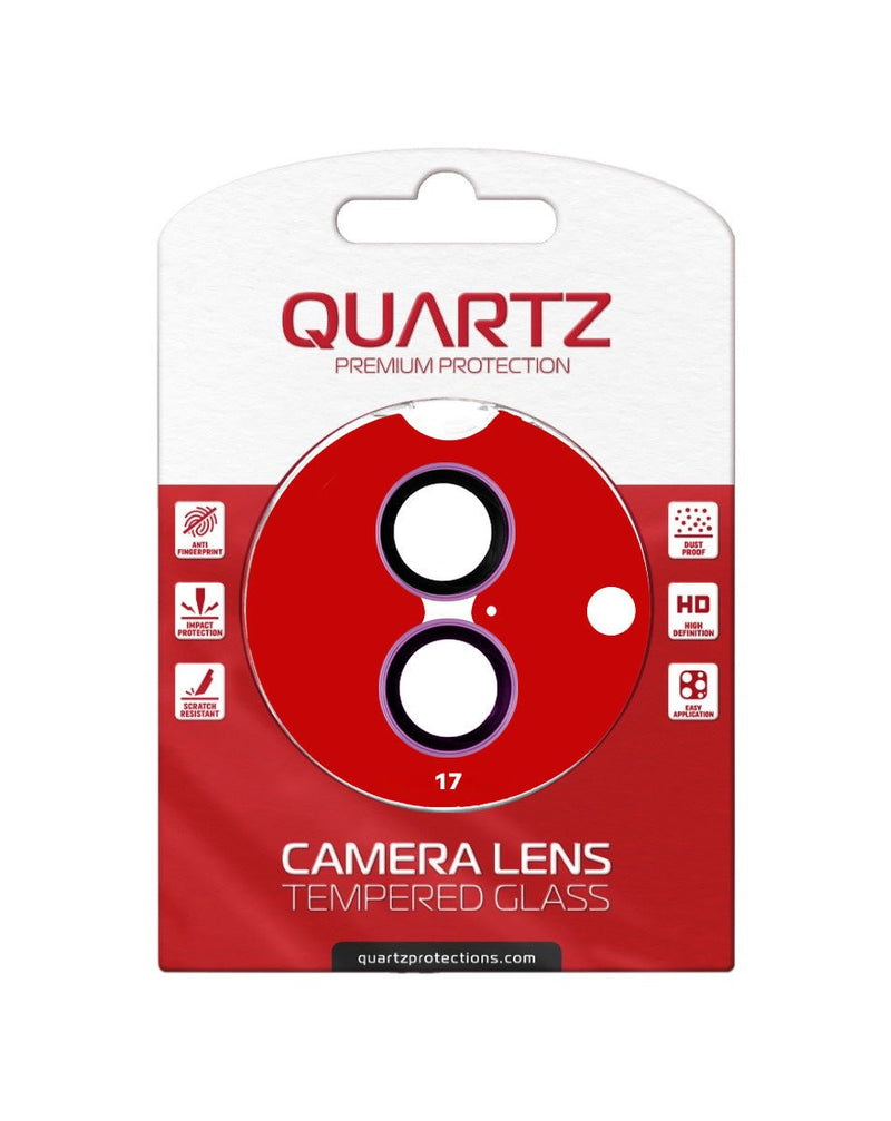 QUARTZ HD Tempered Glass with Metal Ring for iPhone 17 Back Camera (BLACK & PURPLE) - Banana Cellular Solutions