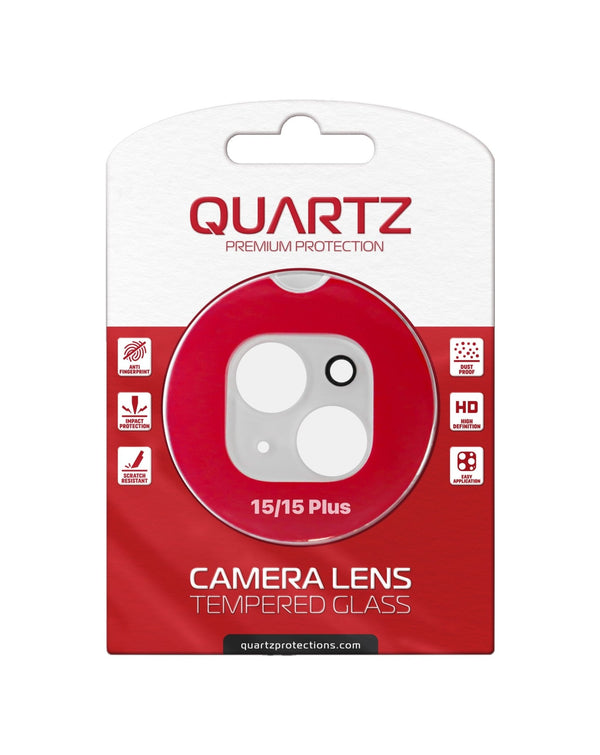 QUARTZ Clear Back Camera Tempered Glass for iPhone 15 / 15 Plus - Banana Cellular Solutions