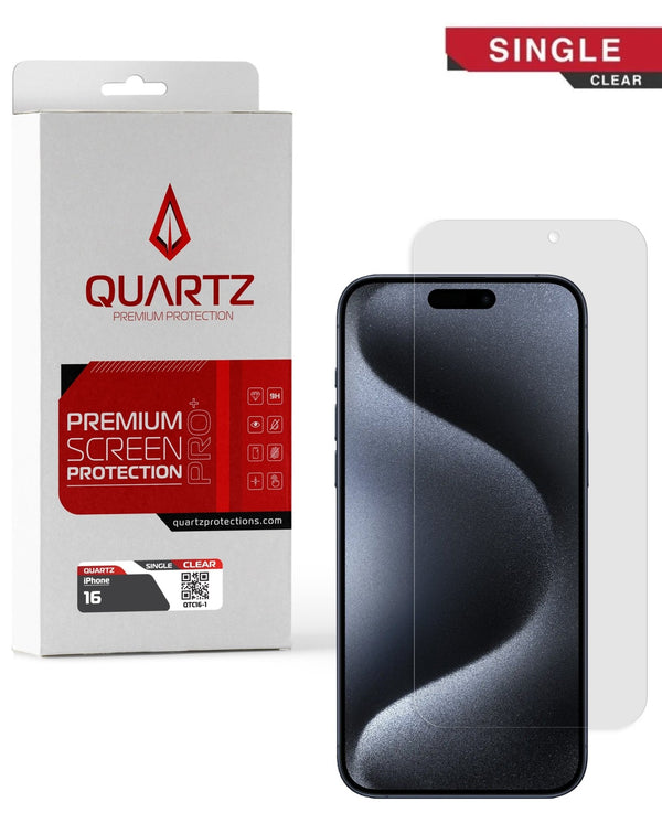 QUARTZ Clear Tempered Glass for iPhone 16 (Single Pack) - Banana Cellular Solutions