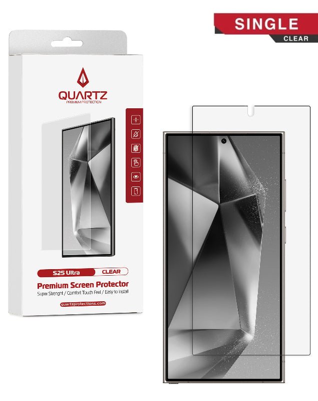 QUARTZ Clear Tempered Glass for Galaxy S25 Ultra (Single Pack) - Banana Cellular Solutions