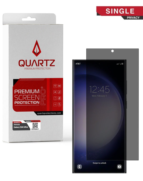 QUARTZ Privacy Tempered Glass for Galaxy S24 Ultra (Single Pack) - Banana Cellular Solutions