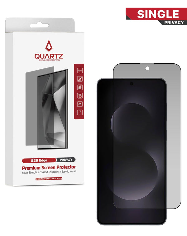 QUARTZ Privacy Tempered Glass for Galaxy S25 Edge (Single Pack) - Banana Cellular Solutions