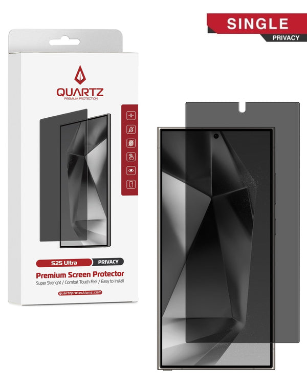 QUARTZ Privacy Tempered Glass for Galaxy S25 Ultra (Single Pack) - Banana Cellular Solutions